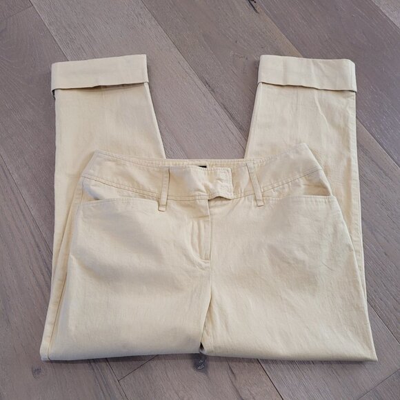 EUC Dolce & Gabbana Pants Women's sz 30 Ittierre Spa Gold Cuffed Cropped Chinos - Picture 5 of 8